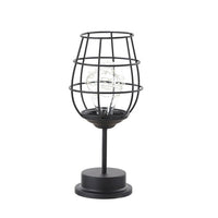 Lampe avec ampoule dans une bouteille ou un verre. Luminaire design métal original et moderne