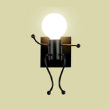 Luminaire design balançoire LED, applique murale originale et moderne, bonhomme minimaliste
