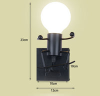 Luminaire design balançoire LED, applique murale originale et moderne, bonhomme minimaliste