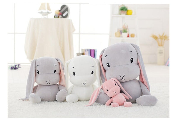 MorisMos 60cm Peluche Lapin Geant, Mom Animaux en Peluche Lapin avec 3  Mignon Bébé Lapins Doux, Gris Lapin en Peluche Doux et RéAliste Lapin de  PâQues Cadeau pour Enfants NoëL Anniversaire 