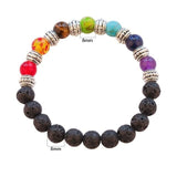 Bracelet 7 Chakras Yoga Zen - Perles en pierres de lave