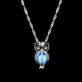 Collier avec pendentif lumineux dans le noir, lune, cœur, chouette, patte de chien