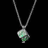 Collier avec pendentif lumineux dans le noir, lune, cœur, chouette, patte de chien