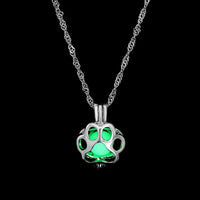 Collier avec pendentif lumineux dans le noir, lune, cœur, chouette, patte de chien