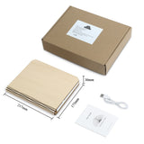 Lampe LED livre ouvert design en bois. Veilleuse rechargeable à LED, 360 degrés
