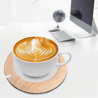 Chauffe tasse avec port USB, effet bois. Pour garder votre mug au chaud !