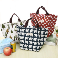 Sac isotherme pour pique nique. Lunch box avec motifs ours polaire, hérisson, baleine, forêt