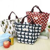 Sac isotherme pour pique nique. Lunch box avec motifs ours polaire, hérisson, baleine, forêt