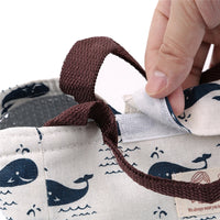 Sac isotherme pour pique nique. Lunch box avec motifs ours polaire, hérisson, baleine, forêt
