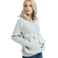 Sweat à capuche avec grande poche kangourou pour chat ou petit chien. Hoodie pour transport d'animaux