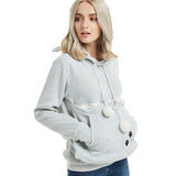 Sweat à capuche avec grande poche kangourou pour chat ou petit chien. Hoodie pour transport d'animaux