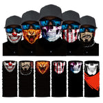 Foulard 3D avec motifs, écharpe tour de cou, bandana tête de mort, joker