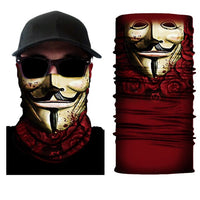 Foulard 3D avec motifs, écharpe tour de cou, bandana tête de mort, joker