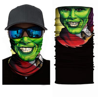 Foulard 3D avec motifs, écharpe tour de cou, bandana tête de mort, joker