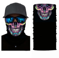 Foulard 3D avec motifs, écharpe tour de cou, bandana tête de mort, joker