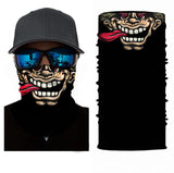 Foulard 3D avec motifs, écharpe tour de cou, bandana tête de mort, joker