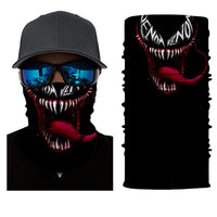 Foulard 3D avec motifs, écharpe tour de cou, bandana tête de mort, joker