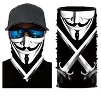 Foulard 3D avec motifs, écharpe tour de cou, bandana tête de mort, joker