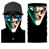 Foulard 3D avec motifs, écharpe tour de cou, bandana tête de mort, joker