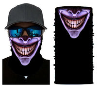 Foulard 3D avec motifs, écharpe tour de cou, bandana tête de mort, joker