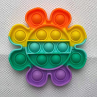 Pop it, papier bulle réutilisable, jeu antistress arc en ciel en silicone