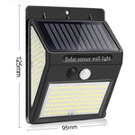 Lampe solaire 144 LEDs extérieure. Détecteur de mouvement, lampadaire mural waterproof