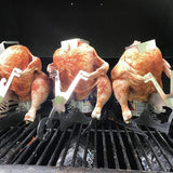Support original pour poulet au barbecue, en forme de moto avec lunettes de soleil