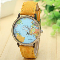 Montre mappemonde pour les voyageurs (7 couleurs disponibles)
