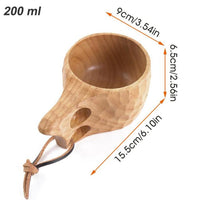 Tasse à café en bois, mug en matériau naturel sculpté avec anse