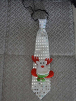 Cravate de Noël lumineuse et colorée qui clignote (père noël, bonhomme de neige, sapin, flocons, etc)
