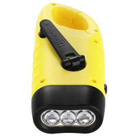 Lampe de poche solaire et à dynamo. Torche 3 LED d'urgence, rechargeable à manivelle avec mousqueton