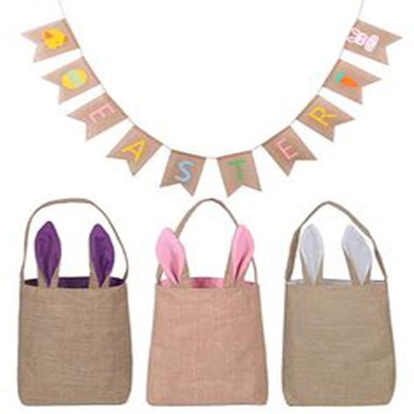 Sacs oreilles de lapin en toile de jute originaux, édition pâques