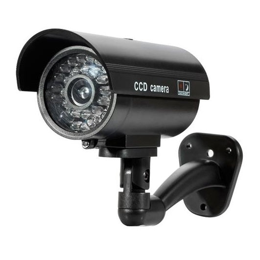 FISHTEC Camera de Videosurveillance Factice Exterieur CCTV - Fausse Camera  de Securite avec LED Clignotante - Usage Exterieur/Interieur