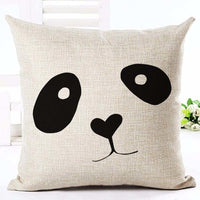 Housses de coussins design, noir et blanc style nordique, love, panda, citations 45x45cm