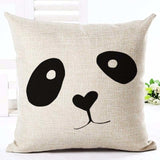 Housses de coussins design, noir et blanc style nordique, love, panda, citations 45x45cm