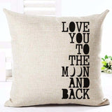 Housses de coussins design, noir et blanc style nordique, love, panda, citations 45x45cm