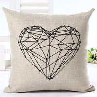 Housses de coussins design, noir et blanc style nordique, love, panda, citations 45x45cm