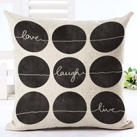 Housses de coussins design, noir et blanc style nordique, love, panda, citations 45x45cm