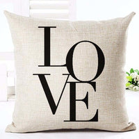 Housses de coussins design, noir et blanc style nordique, love, panda, citations 45x45cm