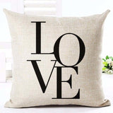 Housses de coussins design, noir et blanc style nordique, love, panda, citations 45x45cm