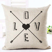 Housses de coussins design, noir et blanc style nordique, love, panda, citations 45x45cm