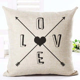 Housses de coussins design, noir et blanc style nordique, love, panda, citations 45x45cm