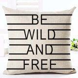 Housses de coussins design, noir et blanc style nordique, love, panda, citations 45x45cm