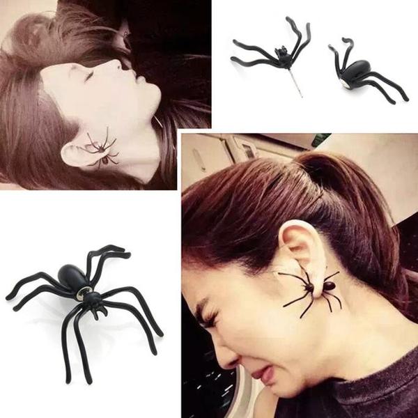 Boucles d'oreilles araignées originales pour halloween ou soirée déguisée