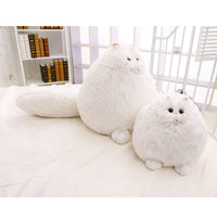 Peluche chat obèse, 30 à 50cm. Coussin chat persan mignon