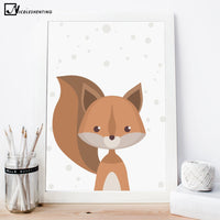 Toile animaux de la forêt - Poster style nordique