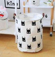 Panier à linge sale souple noir et blanc, sac de rangement, 50x40cm