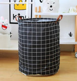 Panier à linge sale souple noir et blanc, sac de rangement, 50x40cm