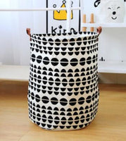 Panier à linge sale souple noir et blanc, sac de rangement, 50x40cm