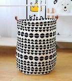 Panier à linge sale souple noir et blanc, sac de rangement, 50x40cm